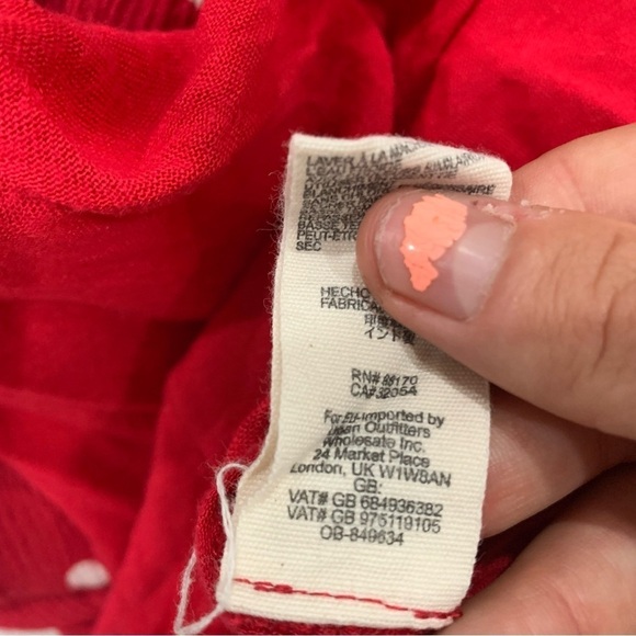 Free People Dress Chambray Butterfly Midi Smocked in Red - Picture 7 of 7